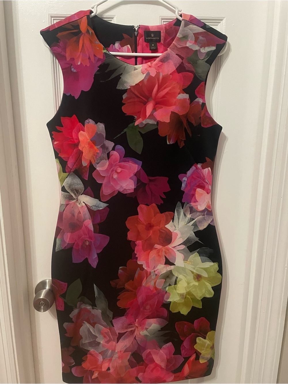 Windsor Black Mini Dress with Pink, Red & Yellow Floral Print - Picture 1 of 1